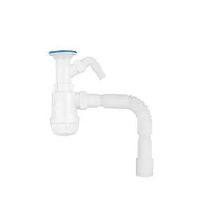 Сифон для кухонної мийки ANIplast 1 1/2''х40 мм з литим випуском, відводом для пральної машини А2015EU №1