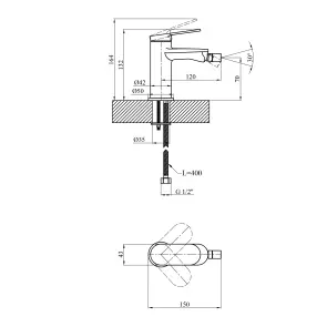Змішувач для біде Kroner Element 211210-0101 №2