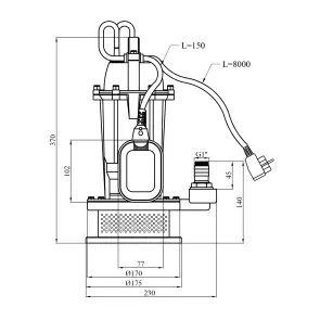 Насос дренажний Agua QDX 7-32-0.75 Нmax 32 м Qmax 7 куб.м P 750 Вт корпус алюміній №2