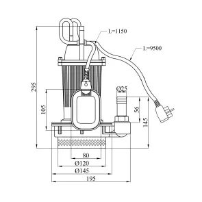 Насос дренажний Pumpman QDX1,5-17-0,37 кВт Hmax 18 м Qmax 6,5 куб.м 370 Вт №2