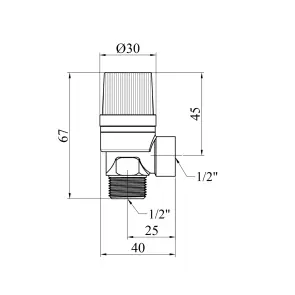 Предохранительный клапан Karro 1/2" ВЗ 2,5 Bar латунный №2