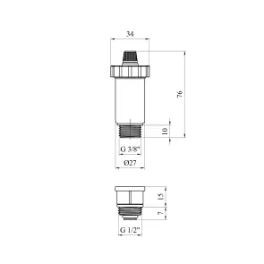 Автоматичний повітровідвідник прямий Karro 1/2" латунний KR-518 №2