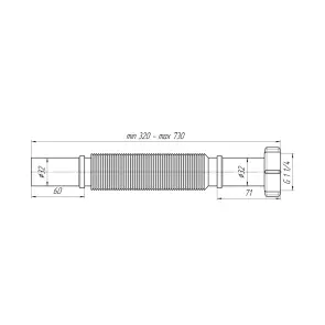 Гофра ANIplast 1 1/4"х32 мм 360-750 мм K203 №2