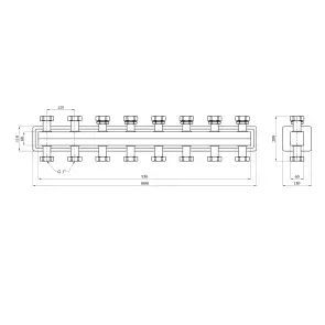 Колектор для котла Karro 1" на 4 контури, чорний KR-22003 №2