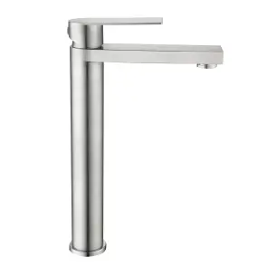 Змішувач для раковини високий Lidz Nexus 001FH (k35) LDNEX001FHNKS49185 Nickel + Комплект Qtap Dove: Раковина накладна Овальна 415x340x140 мм White + Донний клапан PU02 №5