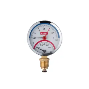 Термоманометр Karro 1/2"х1/4" вертикальний 80 мм KR-1086 №1
