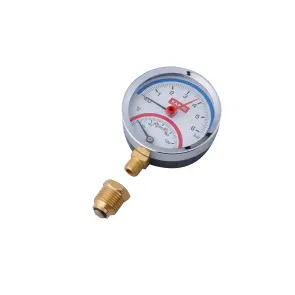 Термоманометр Karro 1/2"х1/4" вертикальний 80 мм KR-1086 №3