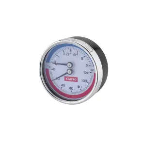 Термоманометр Karro 1/2"х1/4" горизонтальний 80 мм KR-1086 №1