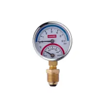 Термоманометр Karro 1/2"х1/4" вертикальний 63 мм KR-1086А