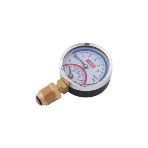 Термоманометр Karro 1/2"х1/4" вертикальний 63 мм KR-1086А №3