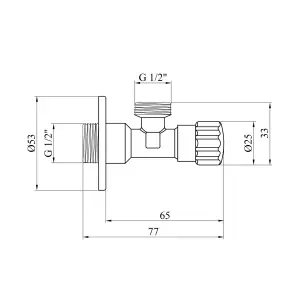 Кран приладовий для підключення Karro 1/2"х1/2" ЗЗ хромований KR-3020 №2