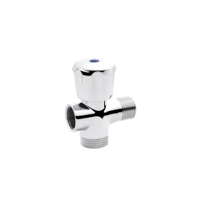 Кран приладовий для підключення магістральний вентильний Karro 1/2"х3/4"х1/2" ВЗЗ хромований KR-3151 №1