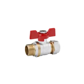 Кран кульовий металопластиковий Karro 16х1/2" РЗ метелик, нікельований №1