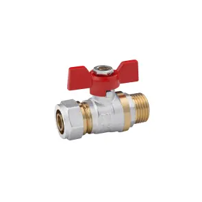 Кран кульовий металопластиковий Karro 16х1/2" РЗ метелик, нікельований №3