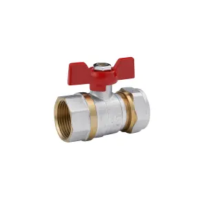 Кран кульовий металопластиковий Karro 20х3/4" РВ метелик, нікельований №1
