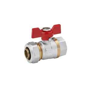 Кран кульовий металопластиковий Karro 20х3/4" РВ метелик, нікельований №3