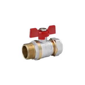 Кран кульовий металопластиковий Karro 20х3/4" РЗ метелик, нікельований №1