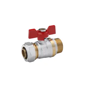 Кран кульовий металопластиковий Karro 20х3/4" РЗ метелик, нікельований №3