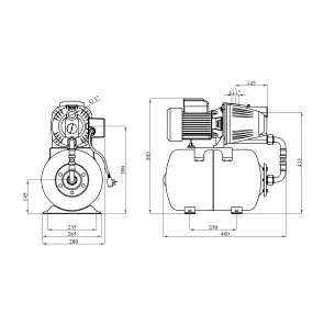 Насосна станція Agua AT JET 100L Нmax 50 м Qmax 52 л/хв P 1100 Вт корпус чавун №2