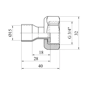 Муфта мідна з накидною гайкою Karro Ду15x3/4" №2