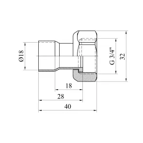 Муфта мідна з накидною гайкою Karro Ду18x3/4" №2