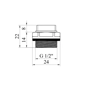 Кран Маевского Karro 1/2" под отвертку, никелированный KR-17044 №2