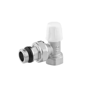 Комплект радіаторних кутових кранів Karro 1/2" ВЗ (верхній+нижній) з термоголовкою, нікельовані KR-5301 №4