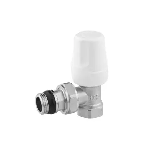 Комплект радіаторних кутових кранів Karro 1/2" ВЗ (верхній+нижній) з термоголовкою, нікельовані KR-5301 №5