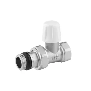 Комплект радіаторних прямих кранів Karro 1/2" ВЗ (верхній+нижній) з термоголовкою, нікельовані KR-5302 №4