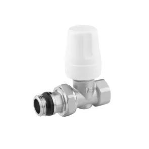 Комплект радіаторних прямих кранів Karro 1/2" ВЗ (верхній+нижній) з термоголовкою, нікельовані KR-5302 №5