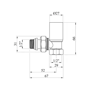 Комплект радіаторних кутових кранів верхні Karro 1/2" ВЗ білі KR32000 №2