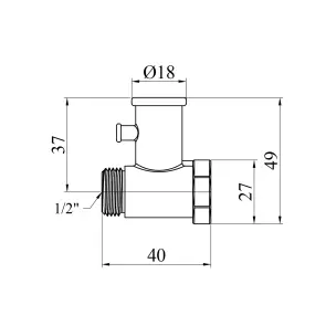 Предохранительный клапан для бойлера Karro 1/2" ВЗ никелированный KR-88145 №2