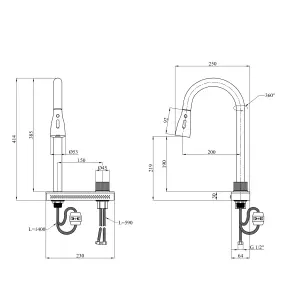 Змішувач до мийок Kroner KRP Schwarze - SCH2363 №2