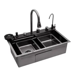 Кухонная мойка Kroner KRP Schwarze - SET7545F4HM PVD (3.0/0.8 мм) №4