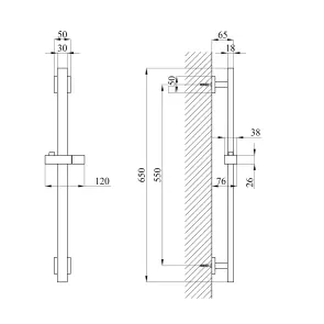 Штанга для душу Kroner KRP Edelstahl Kubus - PVD230 №2