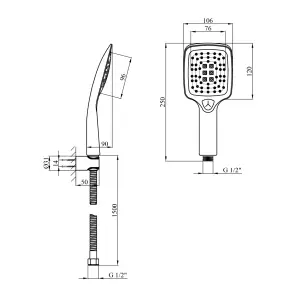 Душевой набор Kroner KRP SET Kubus-SCH800 №2