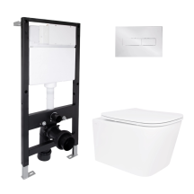 Готовое решение Qtap для ванной комнаты: подвесной унитаз Crow Rimless 485x340x330 + комплект установки Standard (линейная клавиша Chrome)