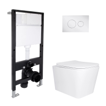 Готовое решение Qtap для ванной комнаты: подвесной унитаз Tern Ultra Quiet 525x345x360 + комплект установки Standard (круглая клавиша Chrome)