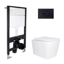 Готовое решение Qtap для ванной комнаты: подвесной унитаз Tern Ultra Quiet 525x345x360 + комплект установки Standard (линейная клавиша Black)