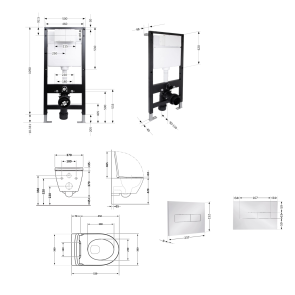 Готове рішення Qtap для ванної кімнати: підвісний унітаз Robin Ultra Quiet 520x365x365 + комплект інсталяції Standard (лінійна клавіша Chrome) №2