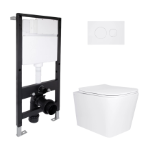 Готовое решение Qtap для ванной комнаты: подвесной унитаз Tern Ultra Quiet 525x345x360 + комплект установки Standard (круглая клавиша White)