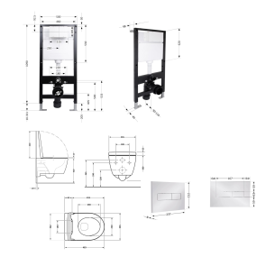 Готове рішення Qtap для ванної кімнати: підвісний унітаз Taurus Ultra Quiet 485x360x350 + комплект інсталяції Standard (лінійна клавіша Chrome) №2