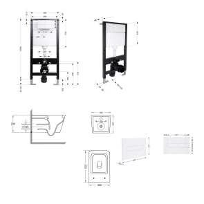Готове рішення Qtap для ванної кімнати: підвісний унітаз Crow Ultra Quiet 520x360x290 + комплект інсталяції Standard (лінійна клавіша White) №2