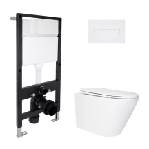 Готове рішення Qtap для ванної кімнати: підвісний унітаз Swan Ultra Quiet 485x360x320 + комплект інсталяції Standard (лінійна клавіша White)