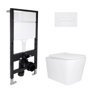 Готове рішення Qtap для ванної кімнати: підвісний унітаз Tern Ultra Quiet 525x345x360 + комплект інсталяції Standard (лінійна клавіша White) №1
