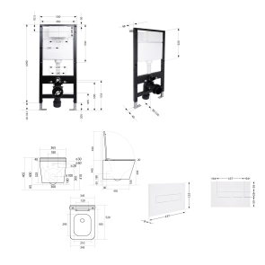 Готове рішення Qtap для ванної кімнати: підвісний унітаз Tern Ultra Quiet 525x345x360 + комплект інсталяції Standard (лінійна клавіша White) №2
