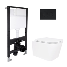 Готове рішення Qtap для ванної кімнати: підвісний унітаз Crow Rimless 485x340x330 + комплект інсталяції Standard (кругла клавіша Black)
