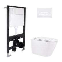 Готове рішення Qtap для ванної кімнати: підвісний унітаз Swan Rimless 520x360x320 + комплект інсталяції Standard (лінійна клавіша White)