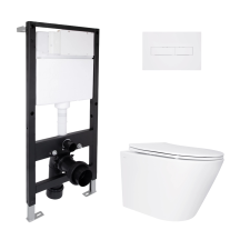 Готове рішення Qtap для ванної кімнати: підвісний унітаз Swan Ultra Quiet 520x360x320 + комплект інсталяції Standard (лінійна клавіша White)