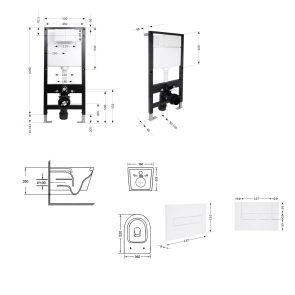 Готове рішення Qtap для ванної кімнати: підвісний унітаз Swan Ultra Quiet 520x360x320 + комплект інсталяції Standard (лінійна клавіша White) №2